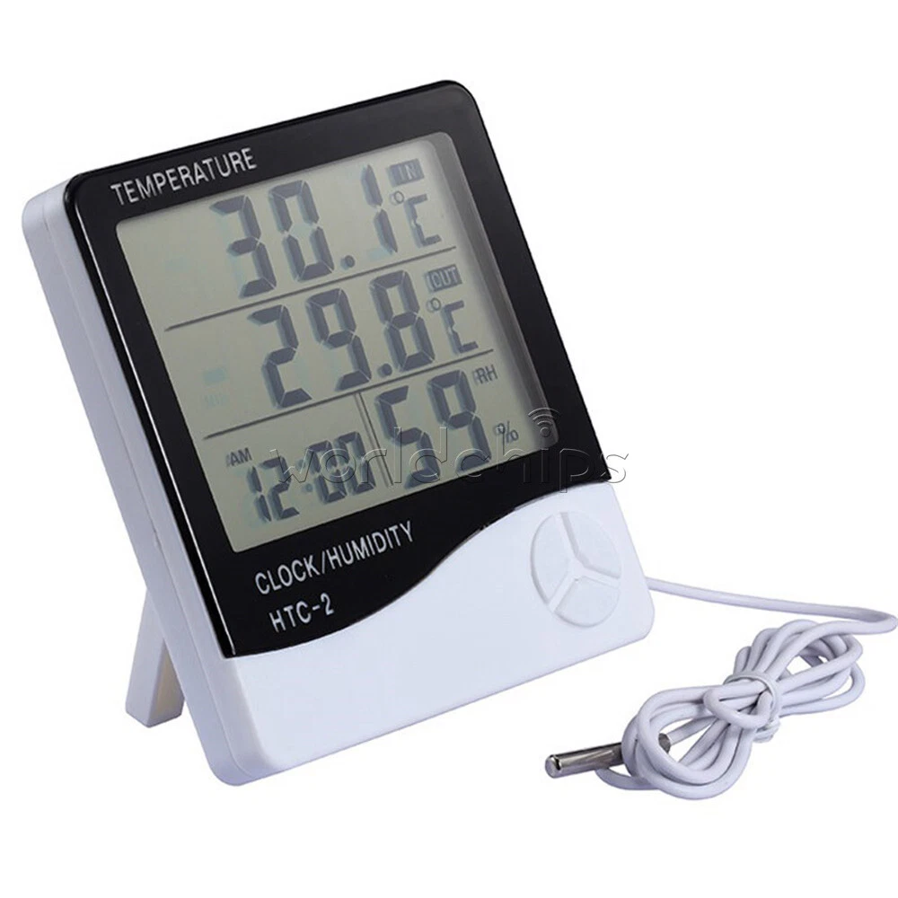 HTC-2 Digital Thermo-Hygrometer with Dual Temperature Probe (Indoor/Outdoor)