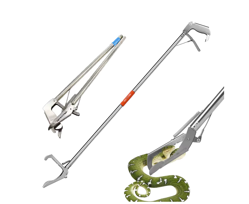 Professional Heavy-Duty Aluminum Snake Tongs & Reptile Catcher (Snake Grabber Tool)
