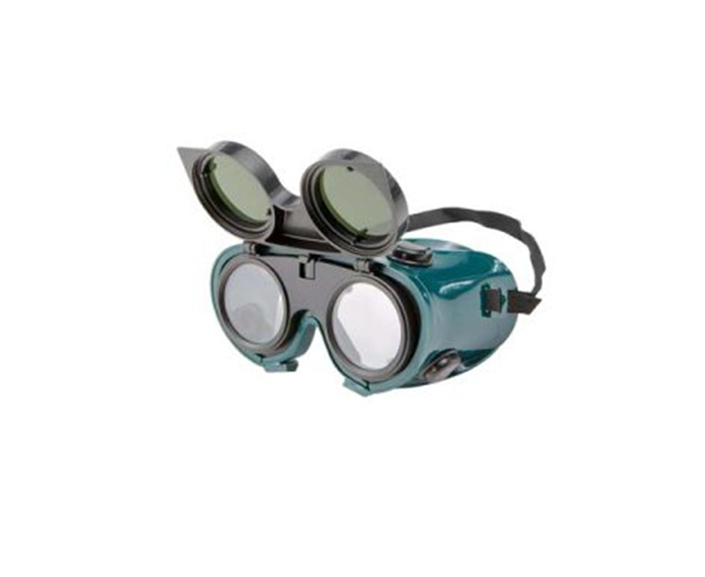 Professional Full-Cover Flip-Up Welding Goggles (Green Lens Eye Protection Glasses)