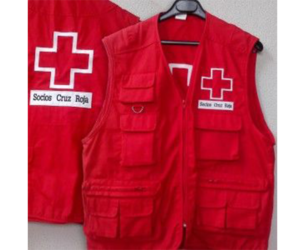 Premium Red Cross Reflective Safety Waistcoat (Cool Khaki Mesh with 4 Multi-Function Box Pockets)