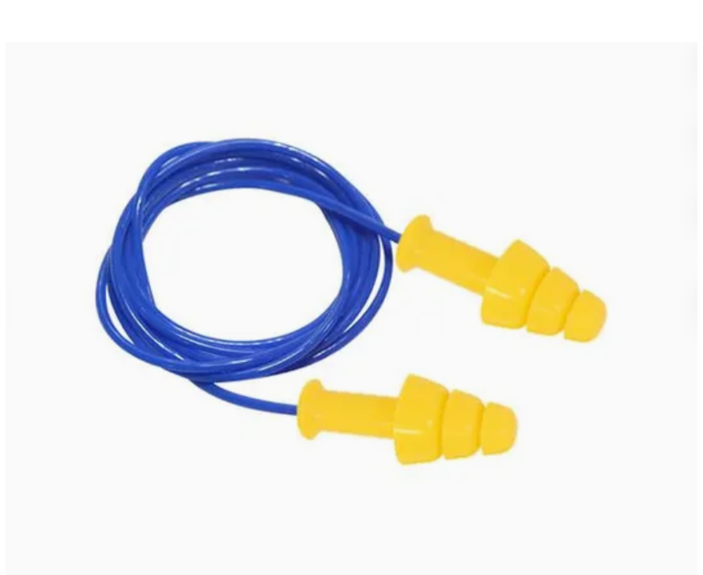 Reusable Corded Silicone Safety Ear Plugs (ANSI S3.19, CE EN352-2 & AS/NZS 1270 Certified Hearing Protection)