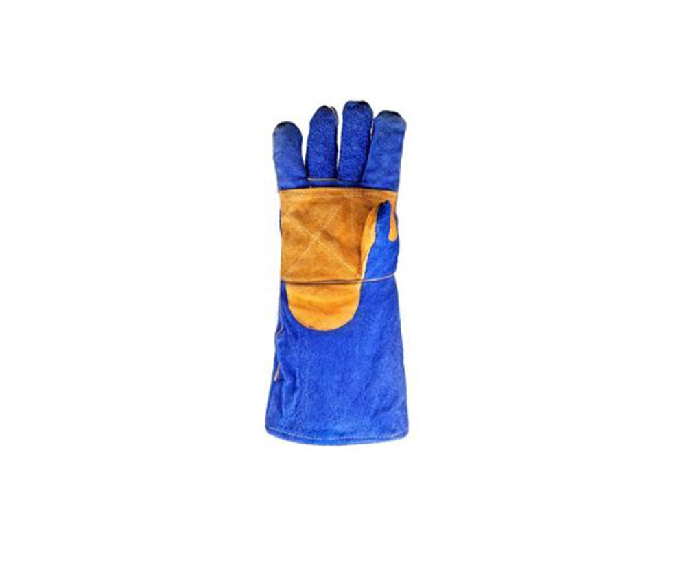 16-Inch Premium Cow Split Leather Welding Gloves (Reinforced Palm, Thumb & Vein Protection Lined Heavy-Duty Gauntlet)