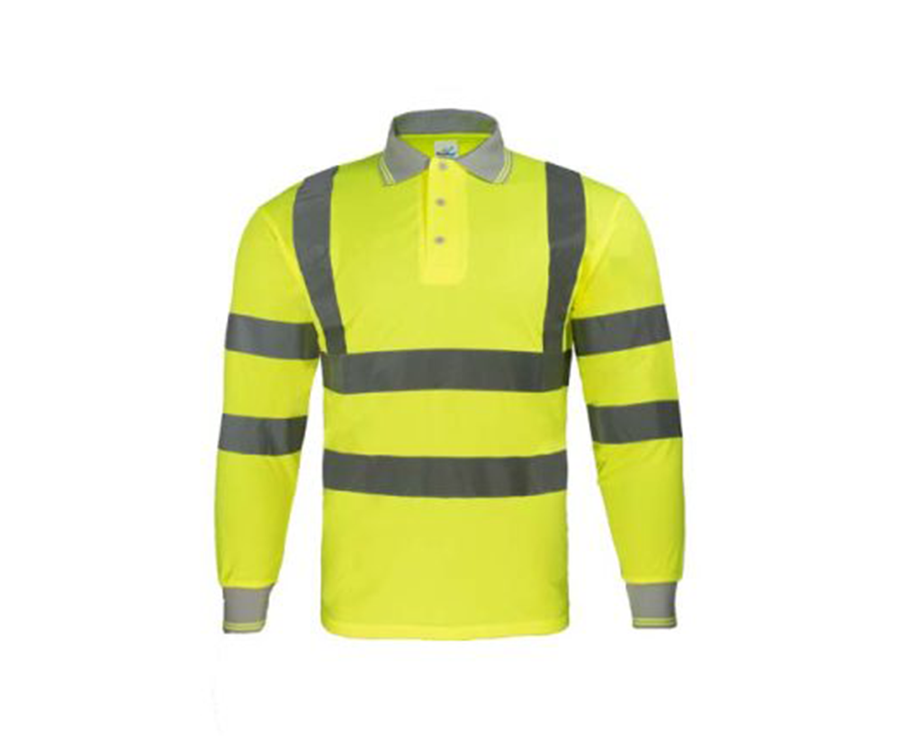 Premium High-Visibility Long Sleeve Unisex Polo Shirt (Breathable Reflective Workwear Safety Polo)