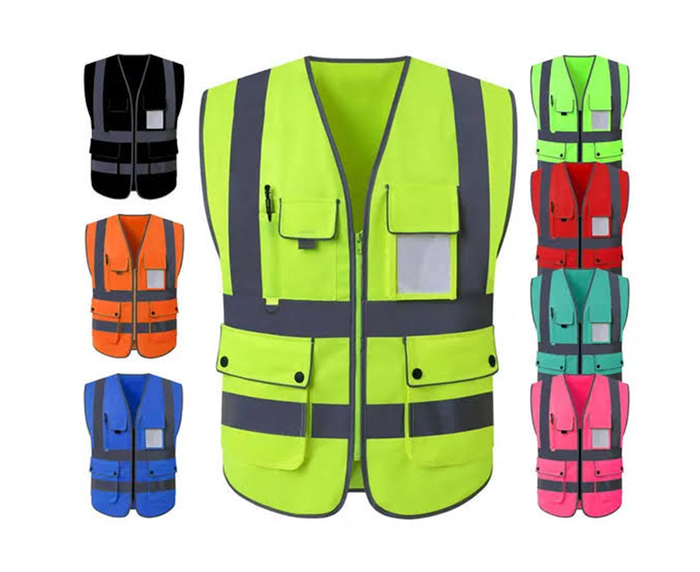 Premium High-Visibility Reflective Safety Vests (Multi-Color Industrial Workwear Safety Jackets - Available in All Colors)