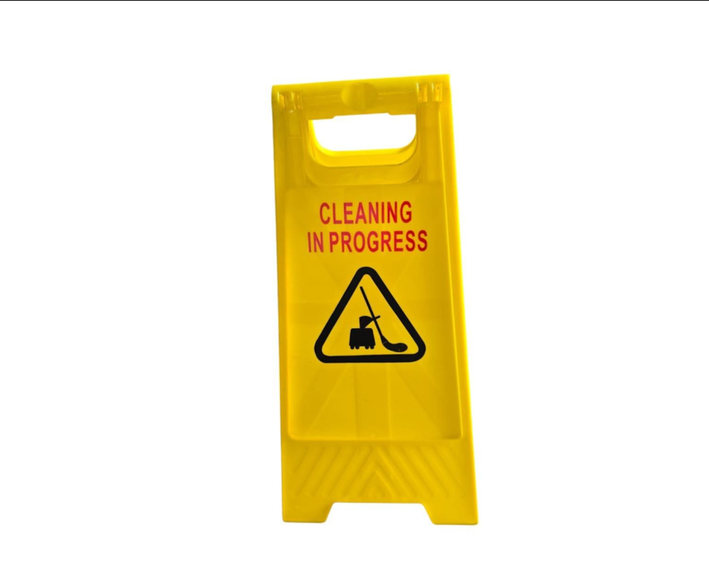 Premium Plastic Caution Standing Board Set (High-Visibility 3-Piece Safety Signage Kit Wet Floor, Cleaning in Progress, and Work in Progress)