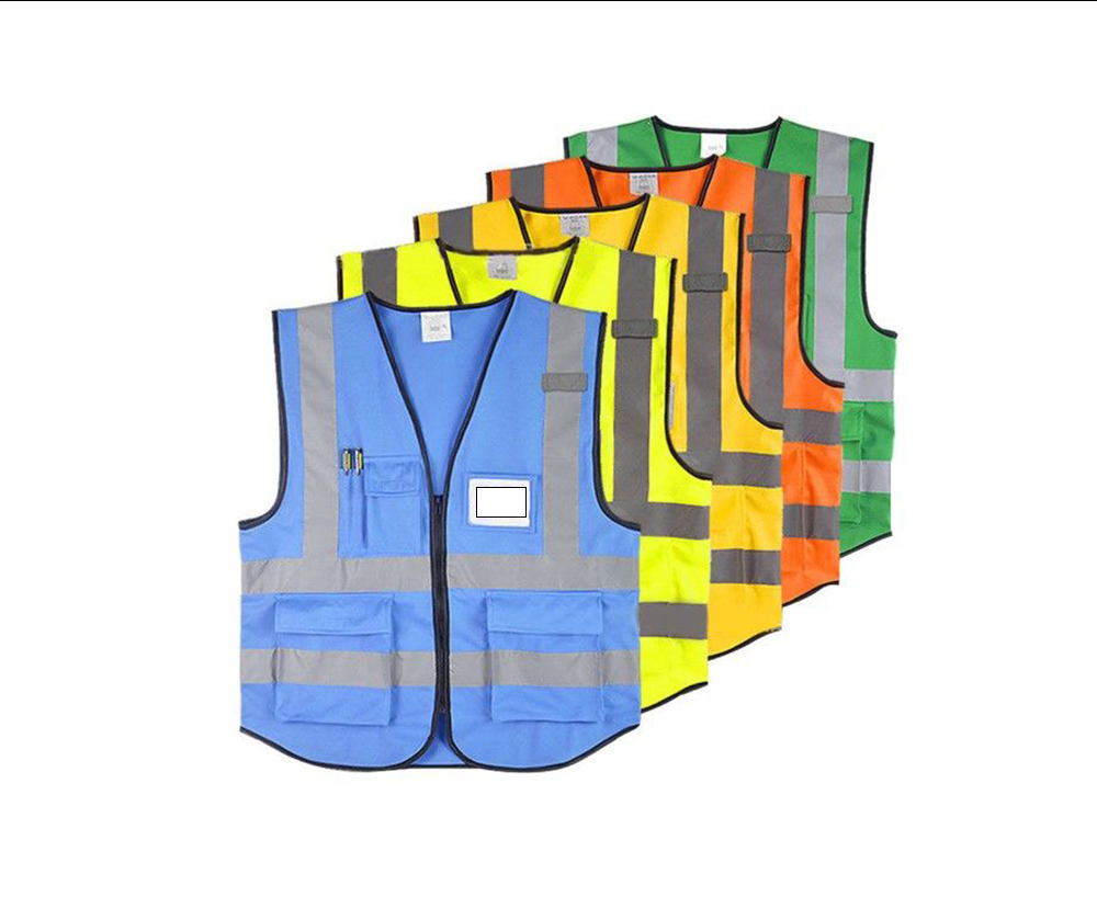 High-Visibility Reflective Safety Vest (Heavy-Duty Industrial Mesh Workwear with High-Gloss Reflective Strips)