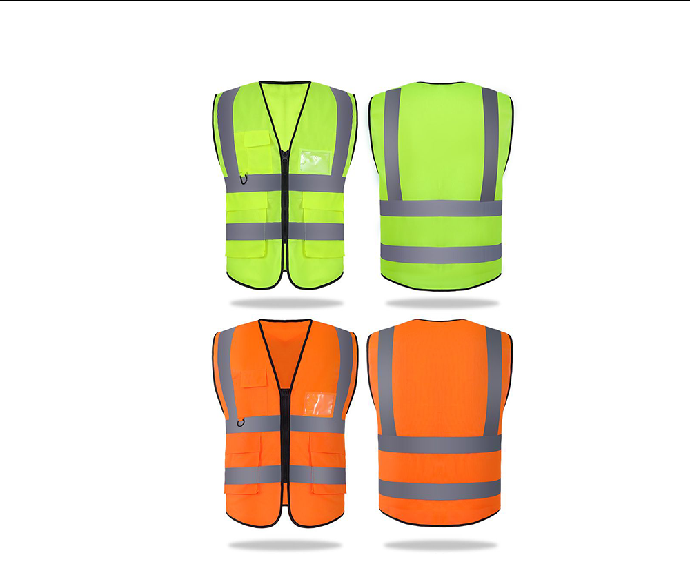 Premium ANSI Class High-Visibility Reflective Safety Vest (Heavy-Duty Industrial Mesh Workwear with High-Gloss Reflective Strips)